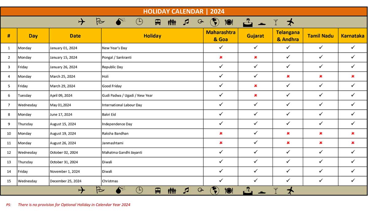 Holiday Calendar