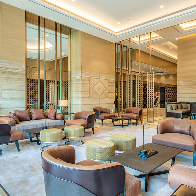 New in luxury apartments: Designer lobby, in-house spa